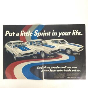 Vintage Ford Sprint Cars Print Ad Garage Wall Art Advertising Show Display Promo